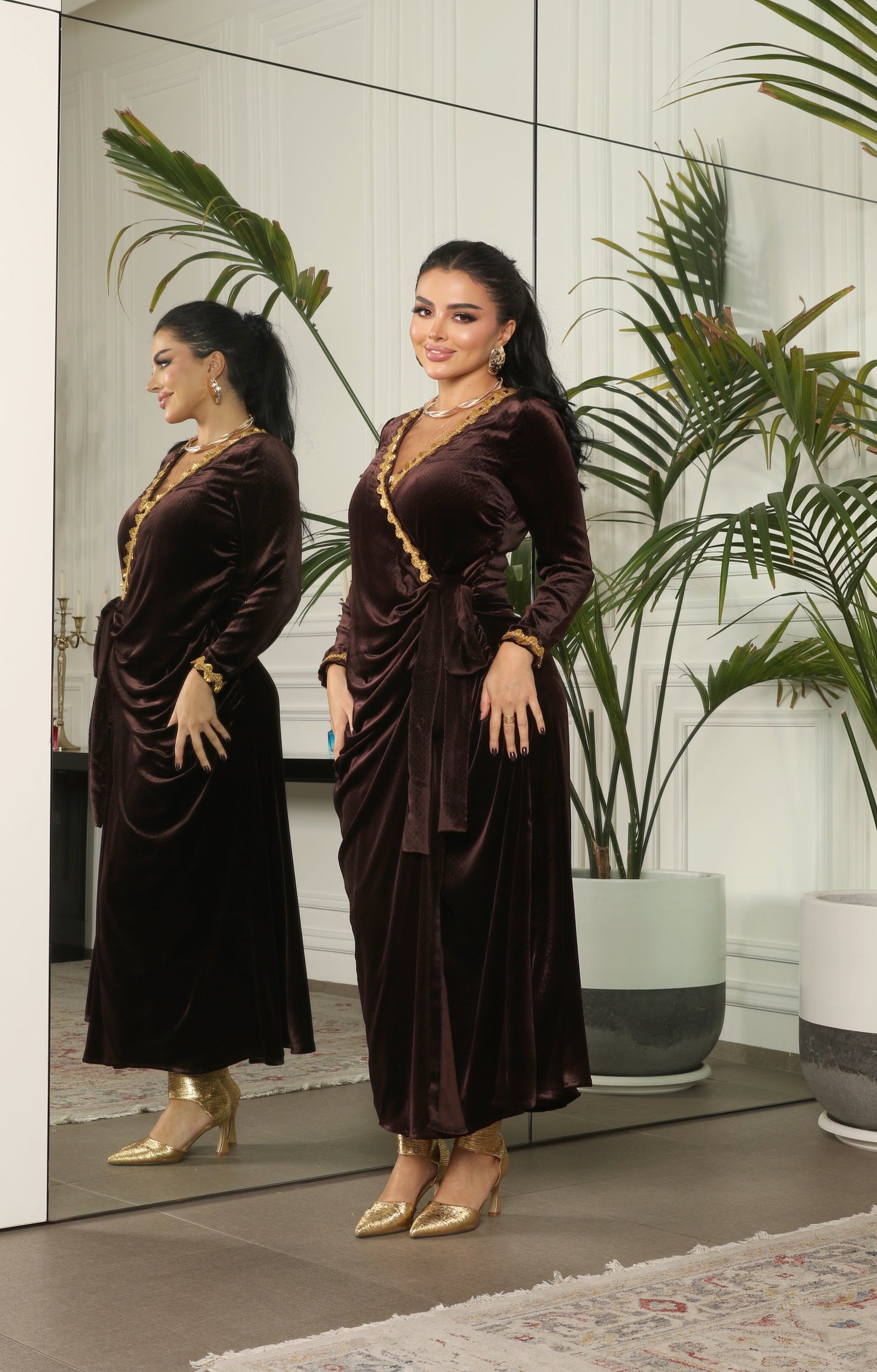 Meem Vogue Golden Mocha dress – full front view