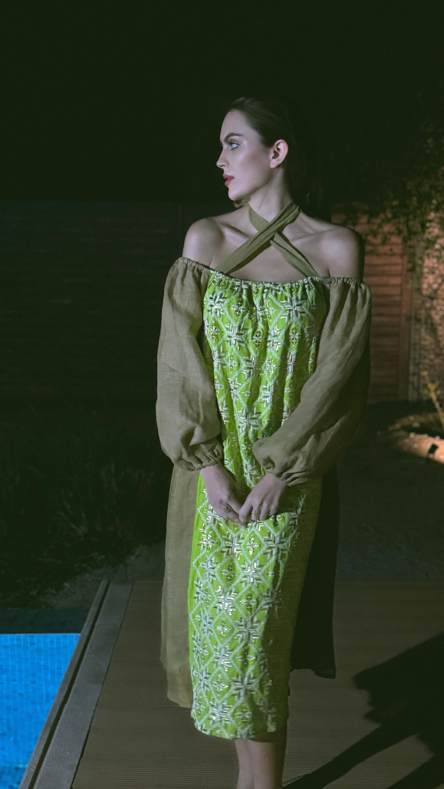 Meem Vogue Golden Earth dress – full front view